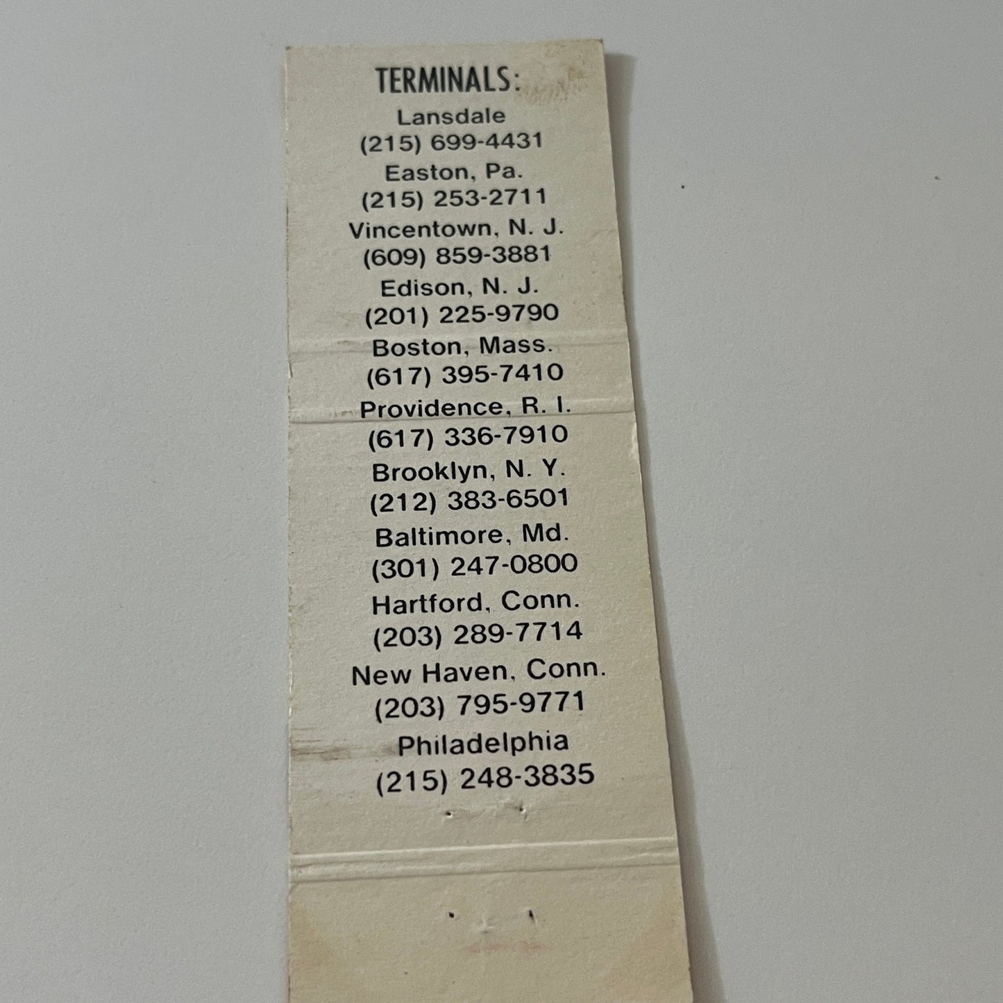 North Penn Transfer Lansdale PA Vintage Matchbook Cover TB6-MB2-5