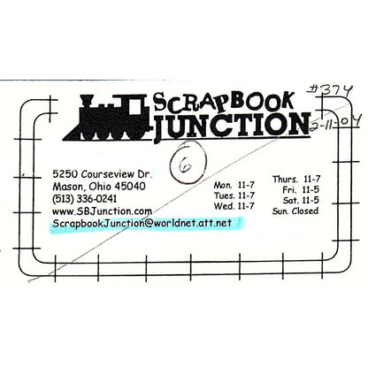 Scrapbook Junction Mason OH Vintage Business Card SC9-B11