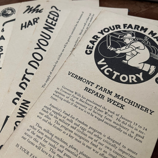 1940s USDA Vermont Farm Machinery Repair Week 5 Postal Card Set AF7-E7