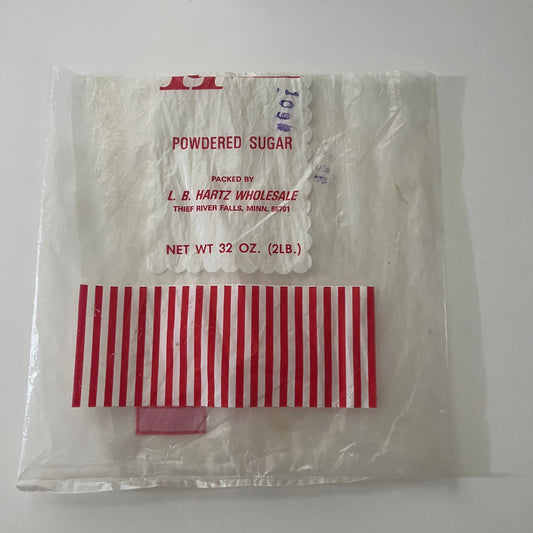 E.J. Hartz Wholesale Thief River Falls MN Vintage Empty Powdered Sugar Bag AJ5-1