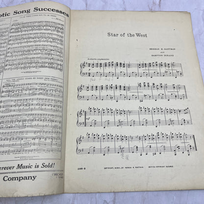 1906 Star of The West Hartman-Durand Reverie Antique Sheet Music Ti5