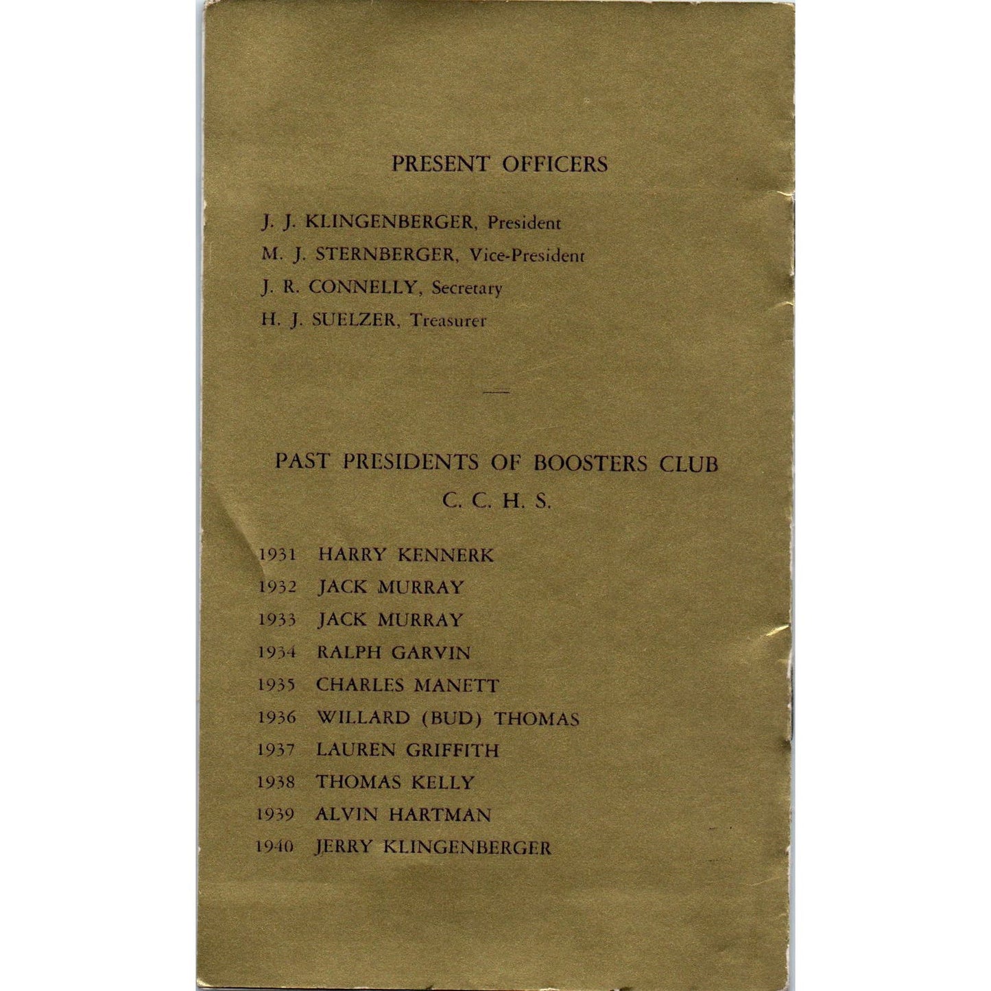 1941 Lettermen's Banquet Program Catholic Community Center Fort Wayne IN AB9