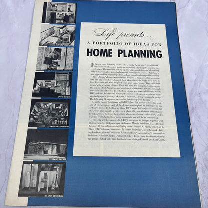 Life Portfolio of Ideas for Home Planning 1940s Interior Design 14 Page Article V14-1