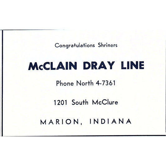 McClain Dray Line 1201 South McClure Marion Indiana 1964 Ad AG1-M5