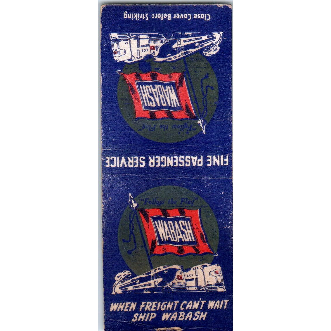 Wabash Passenger Service Freight Vintage Matchbook Cover SD2-Y2