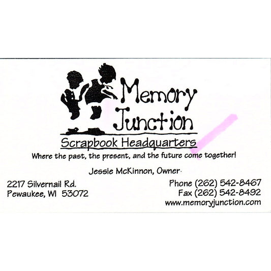Jessie McKinnon Memory Junction Pewaukee WI Vintage Business Card SC9-B11