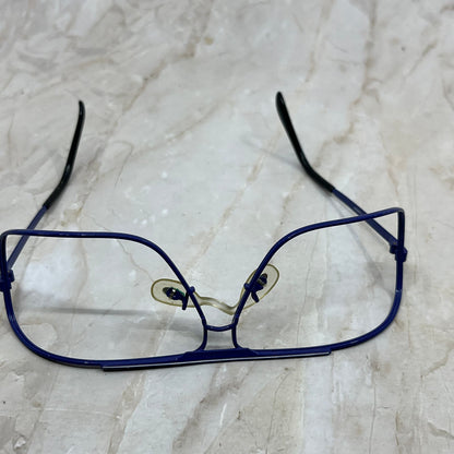 Vintage Aviator Blue Metal Wraparound Sunglasses Eyeglasses Frames TD5G1-10