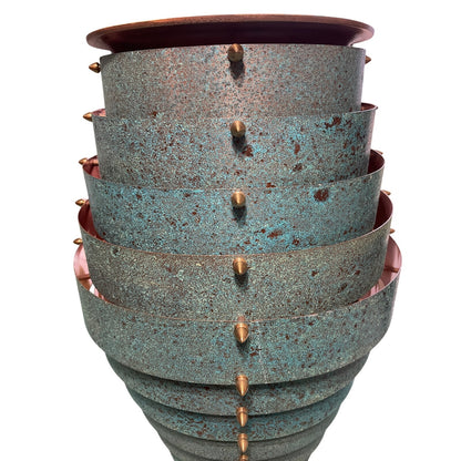 Original Frank Stone Art Hanging Light Fixture Copper Brutalist MCM Signed 21"