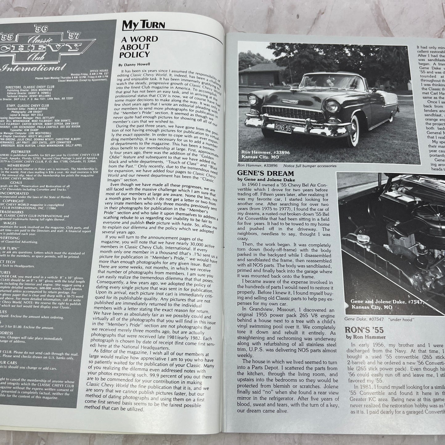 Engine Assembly - '55, '56, '57 Classic Chevy World Magazine - May 1984 M31