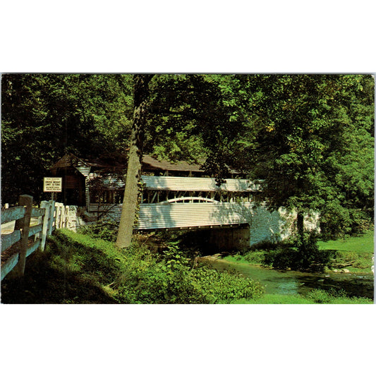 1972 Valley Forge PA General Knox Covered Bridge Vintage Postcard PE4