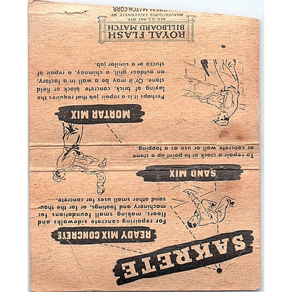Sakrete Twin City Concrete Products Co Minneapolis Large Matchbook Cover TH2-Y1