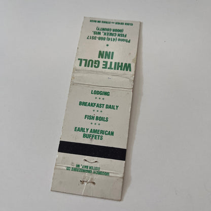 White Gull Inn Fish Creek Wisconsin Vintage Matchbook Cover TB6-MB2-1