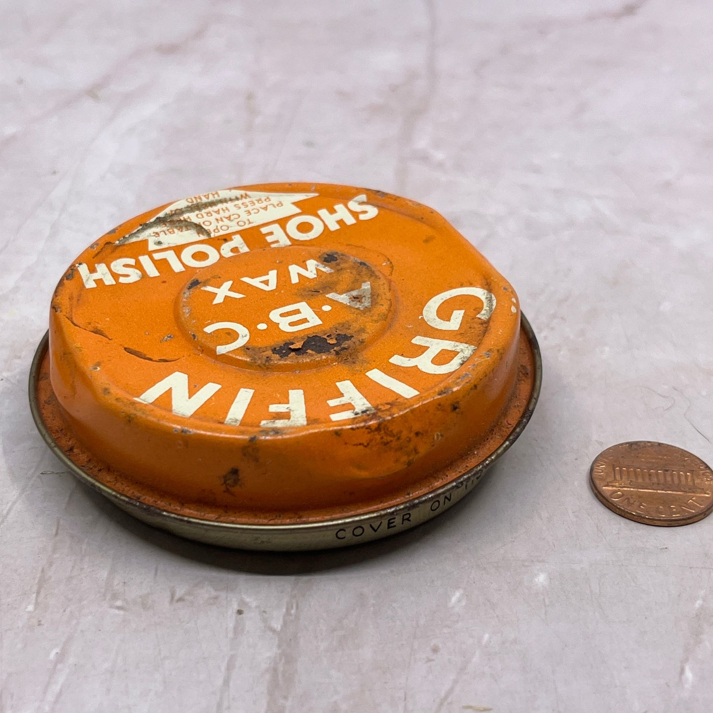 Vintage Griffin ABC Wax Shoe Polish Tin Brooklyn NY SF4