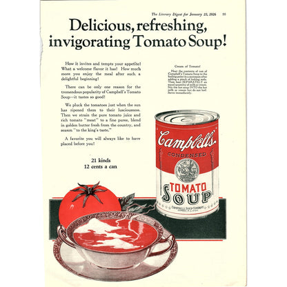 Campbell's Tomato Soup - Jan 23, 1926 Ad V1-3