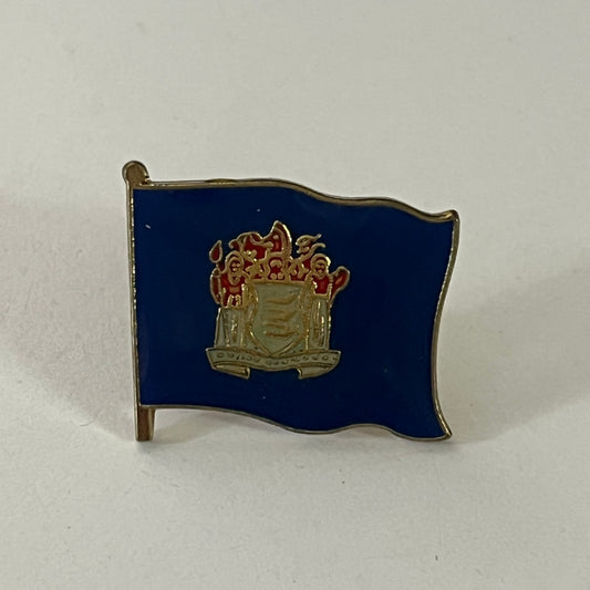 New Jersey State Flag Vintage Lapel Pin Enamel Pinback Button SE9