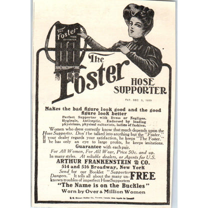 Foster Hose Supporter Arthur Frankenstein NY c1905 Original Advertisement AE7-A1