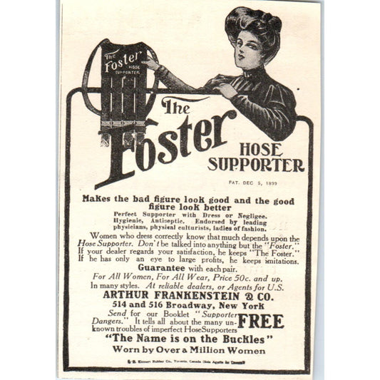 Foster Hose Supporter Arthur Frankenstein NY c1905 Original Advertisement AE7-A1