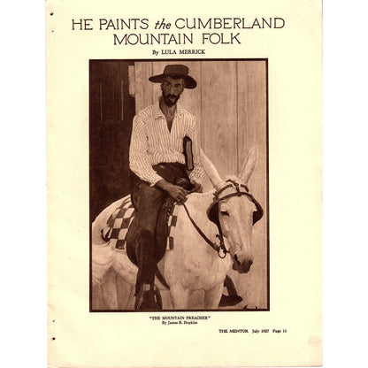 James R. Hopkins Cumberland Mountain Folk Lula Merrick 2 Page Article 1927 AG3-6