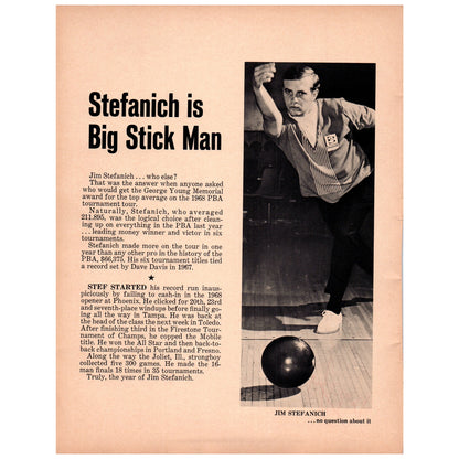 Buzz Fazio Autograph Smallcomb Enterprises 1969 Bowling Program Ad D25