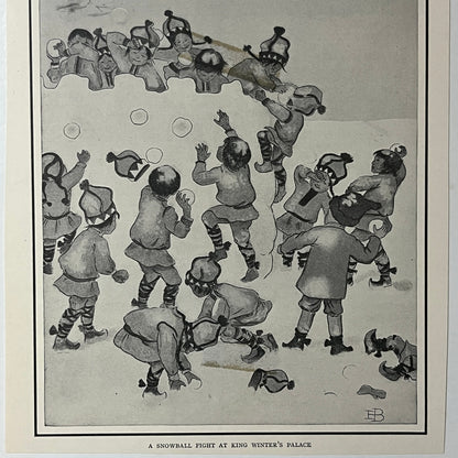 A Snowball Fight At King Winter's Palace Antique - 6x7 Art Print V2