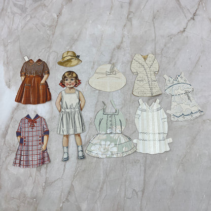 Vintage Paper Doll Set Little Girl With Multiple Outfits TI8-S5