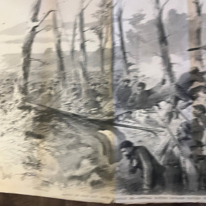 Battle of Frog Gap, South Mountain Original 1863 Civil War Engraving C67