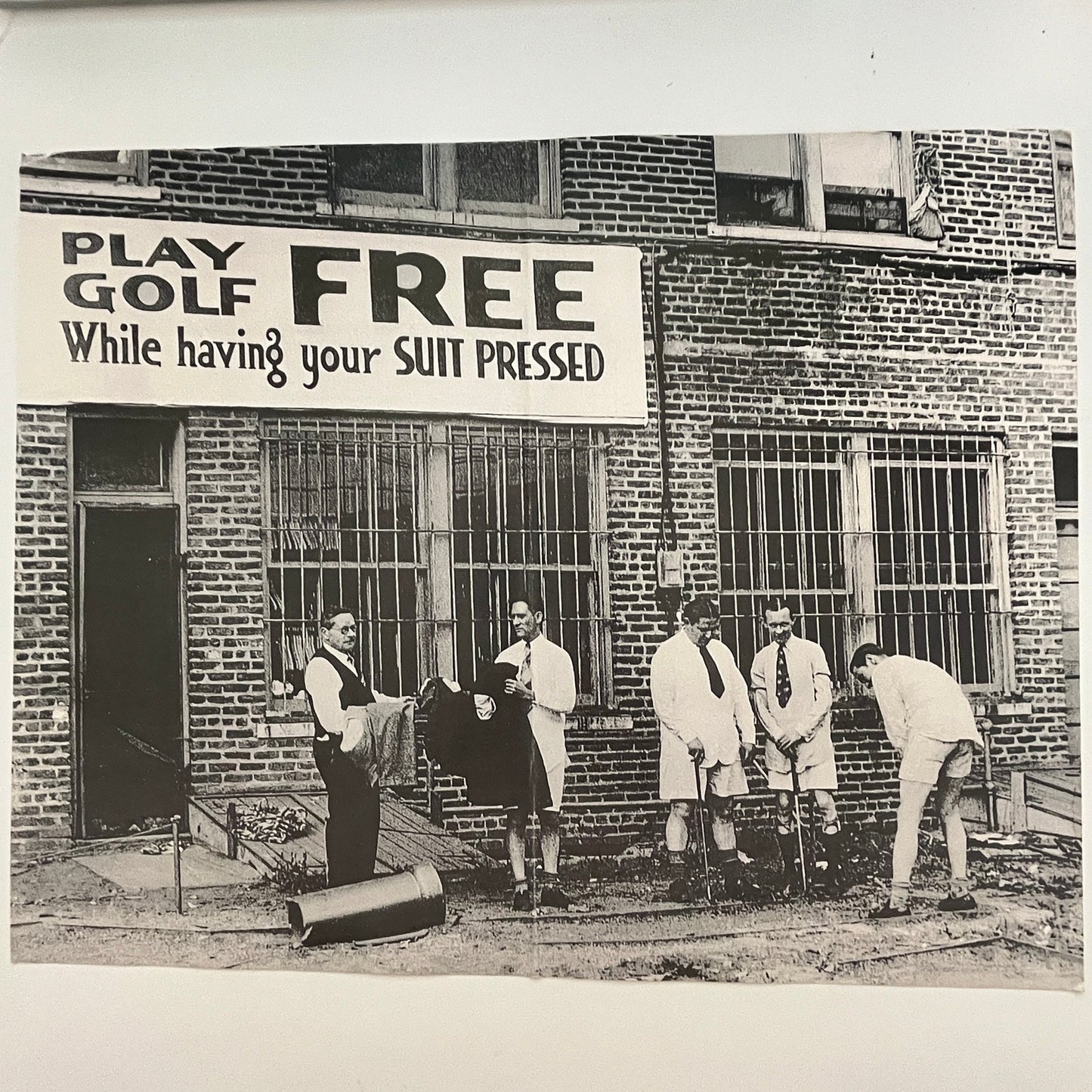 Play Golf While Having Your Suit Pressed Vintage c1950s Art Print 11x14" V1-8