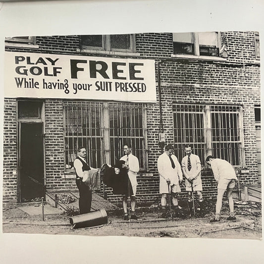 Play Golf While Having Your Suit Pressed Vintage c1950s Art Print 11x14" V1-8