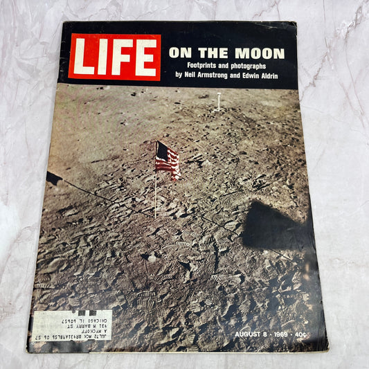 1969 Aug 8 LIFE Magazine On The Moon Landing Footprints Armstrong Aldrin TK3