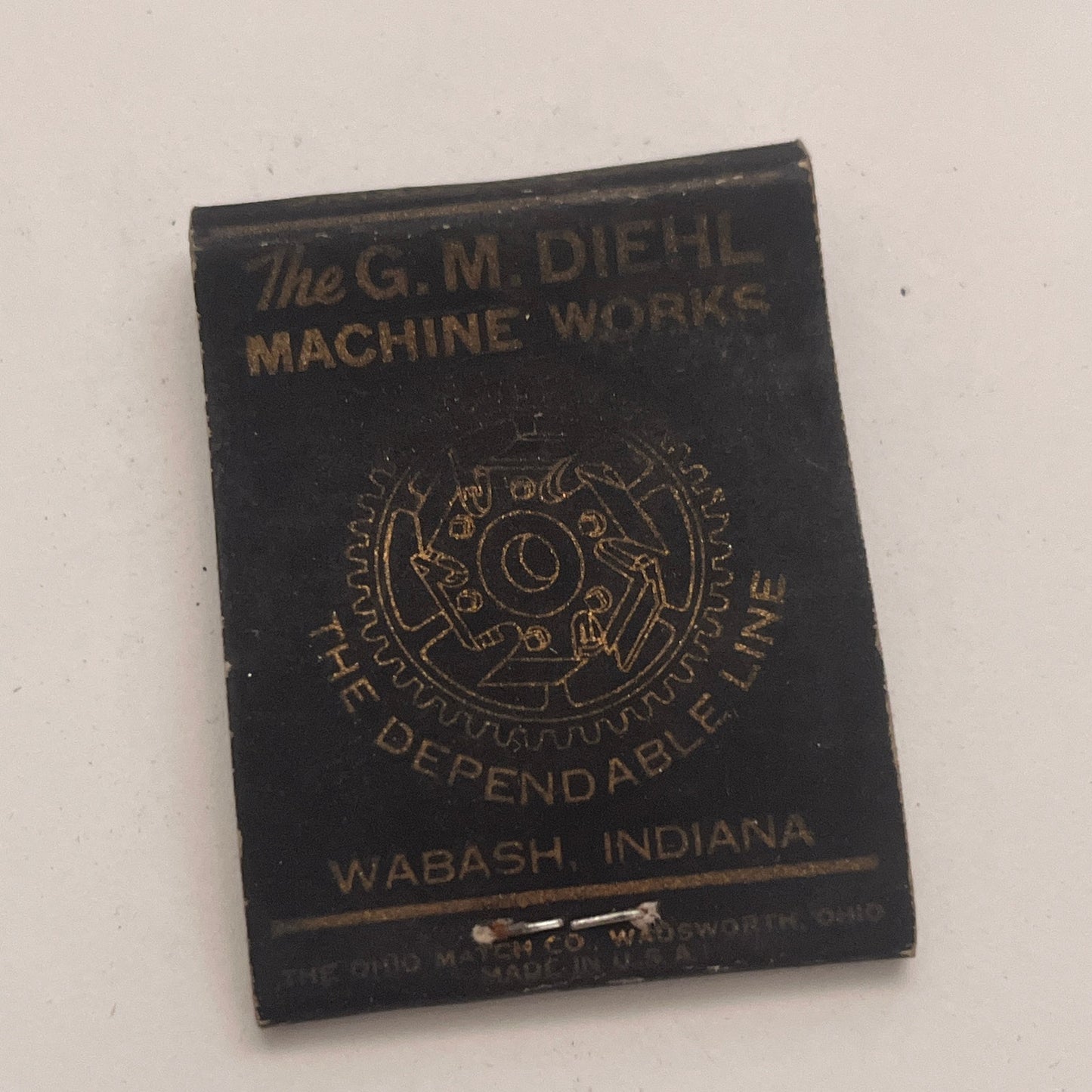 The G.M. Diehl Machine Works Wabash Indiana Vintage Matchbook Cover TB8-MB2-4