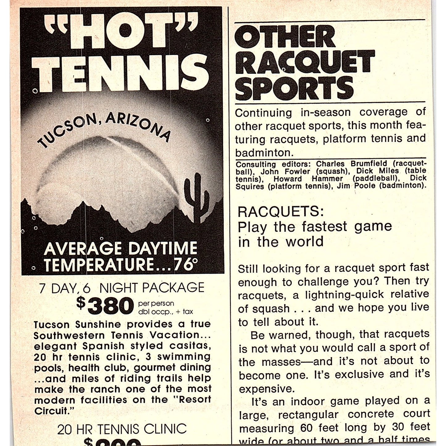 The Desert & Shadow Mountain Resort & Racquet Club Palm Desert CA 1977 Ad AF3-M2