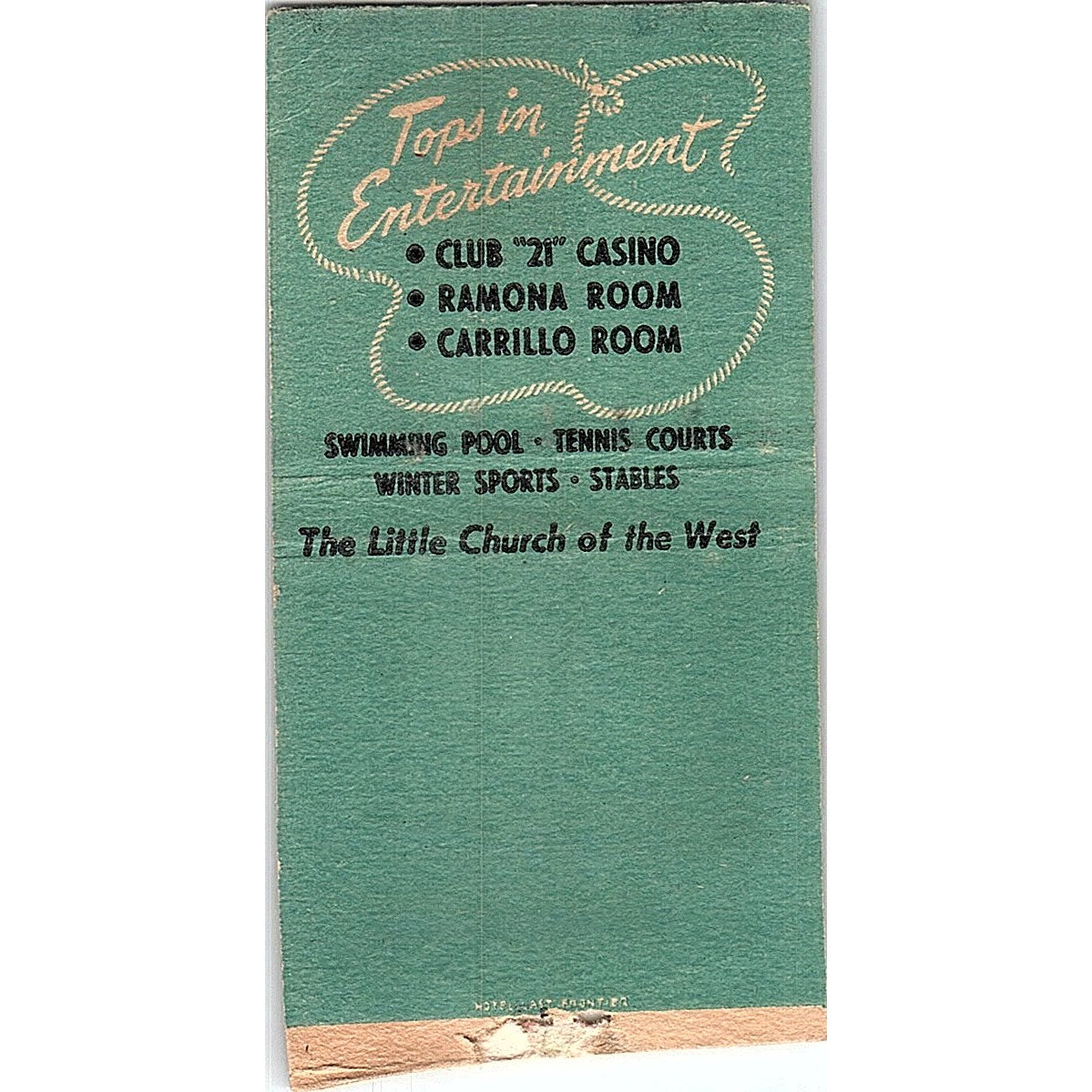 Hotel Last Frontier Las Vegas NV Vintage Matchbook Cover SF3-Y4