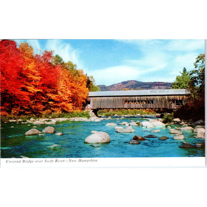 Swift River Passaconaway NH Vintage Covered Bridge Postcard PC13