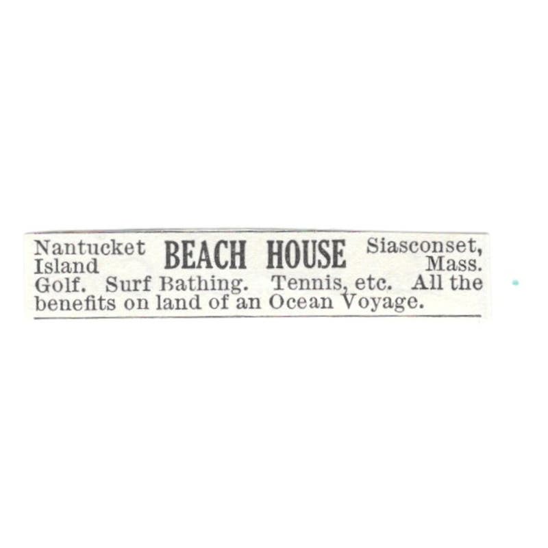 Nantucket Beach House Siasconset MA c1918 Original Advertisement AE5-SV6