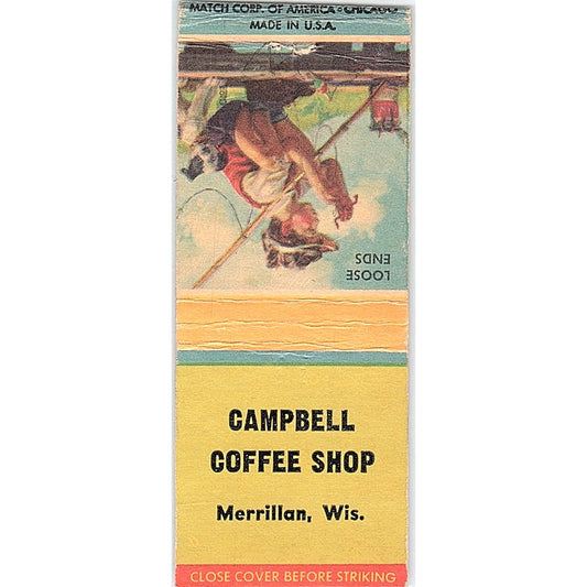 Campbell Coffee Shop Merrillan WI Vintage Matchbook Cover SC7-Y6