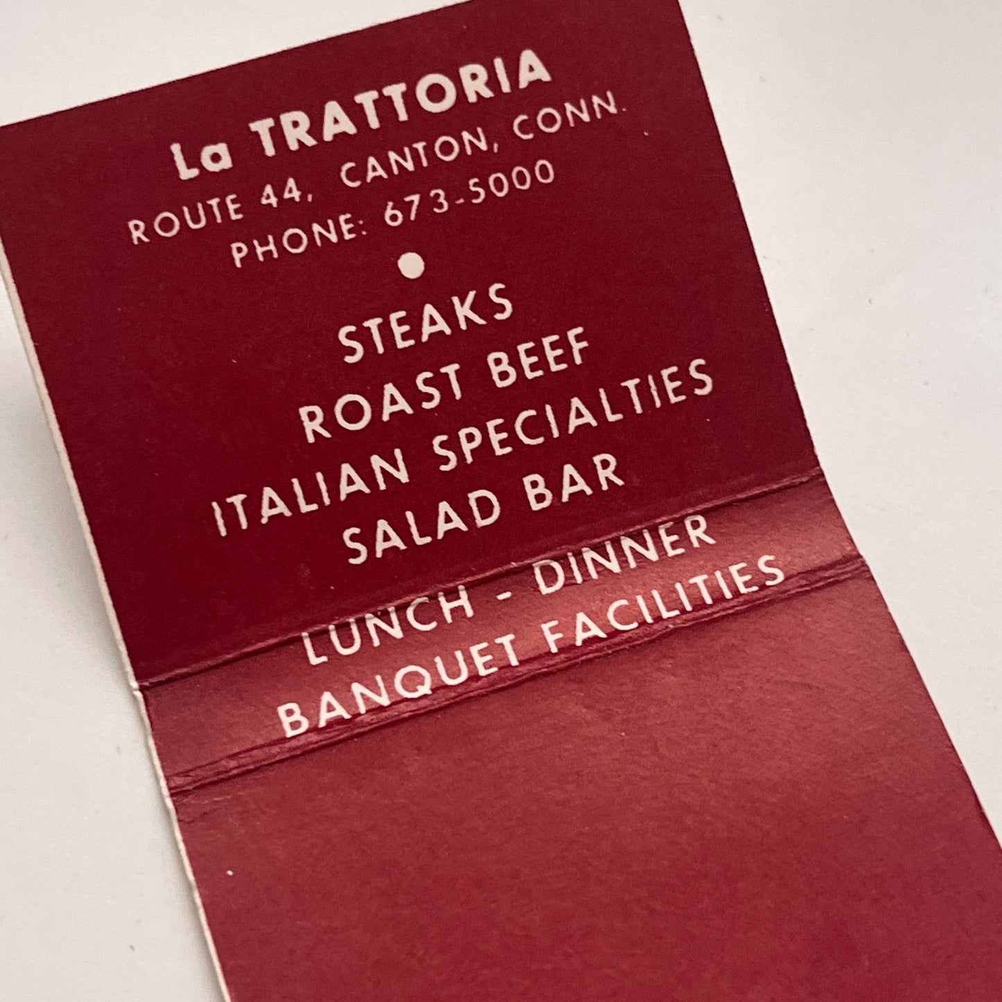 The Hearthstone Restaurant Hartford CT Vintage Matchbook Cover TB8-MB-6