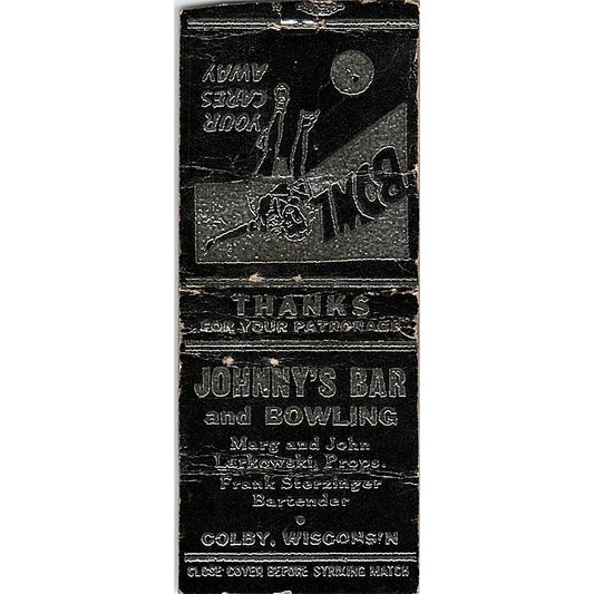 Journey's Bar and Bowling Marg & John Larkowaki Colby WI Matchbook Cover SE5-Y1