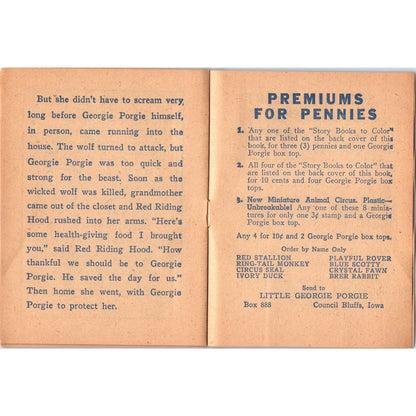 Red Riding Hood - Little Georgie Porgie Coloring Book Council Bluffs IA AD7
