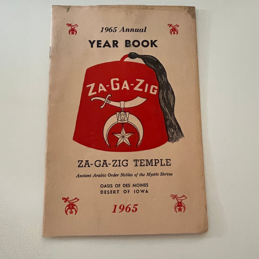 1965 Annual Yearbook Za-Ga-Zig Temple Oasis of Des Moines IA TK2-XB4