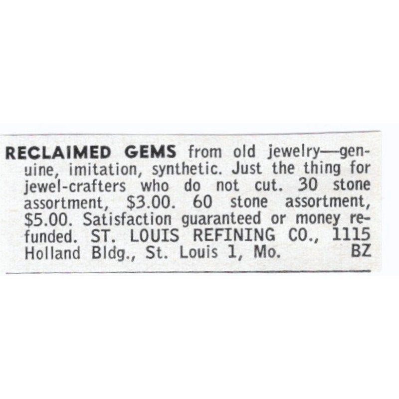 St. Louis Refining Co Reclaimed Gems Missouri 1964 Magazine Ad AB6-LJS9