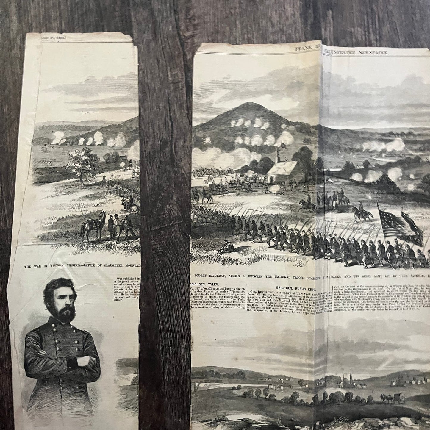 Battle of Slaughter Mountain West Virginia Original 1863 Civil War Engraving C69