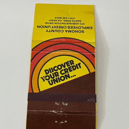 Sonoma County Employees Credit Union Santa Rosa CA Matchbook Cover TB6-MB1-14