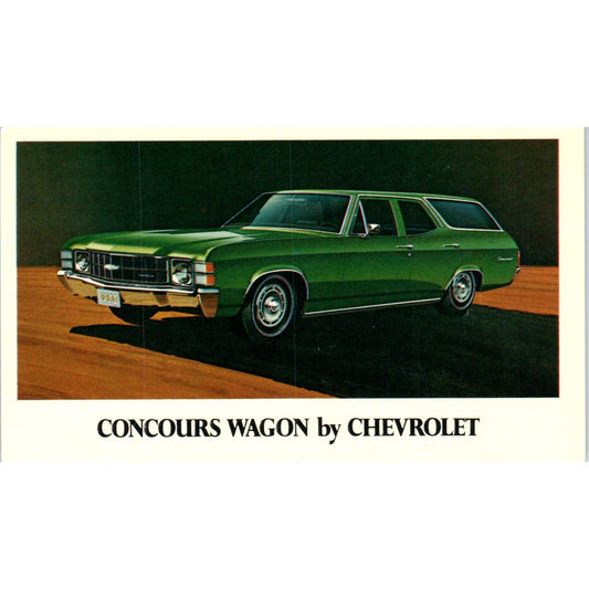Chevrolet Chevy Concours Station Wagon Green Vintage Postcard PC12