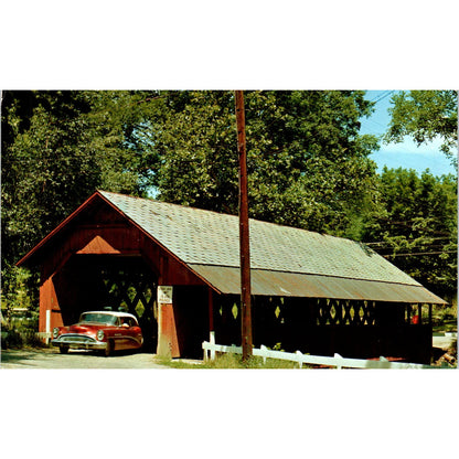 Old Covered Bridge in Brattleboro Vermont Covered Bridge Postcard PC4