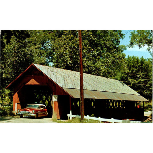 Old Covered Bridge in Brattleboro Vermont Covered Bridge Postcard PC4