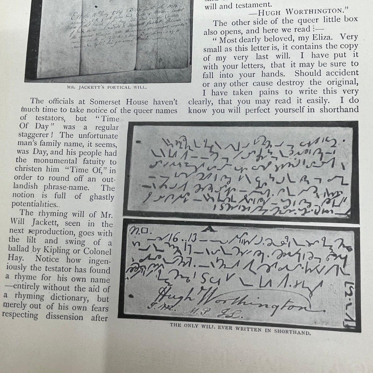 Some Peculiar Wills - L.S. Lewis 1897 Victorian Article AE9