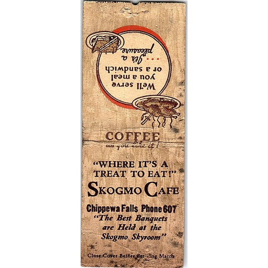 Skogmo Cafe Chippewa Falls WI Vintage Matchbook Cover SF3-Y3