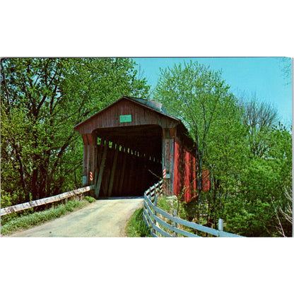 Dick Huffman Bridge 14-67-13 Putnam County Vintage Covered Bridge Postcard PD1