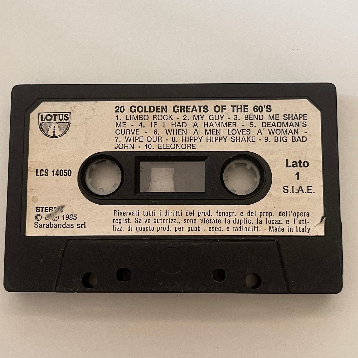 20 Golden Greats of the 60s Cassette Tape TB6-OT2