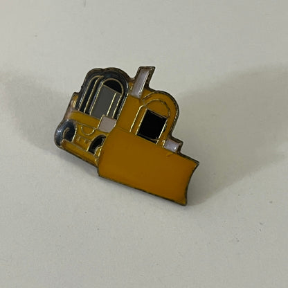Bulldozer Construction Vintage Lapel Pin Enamel Pinback Button SE9